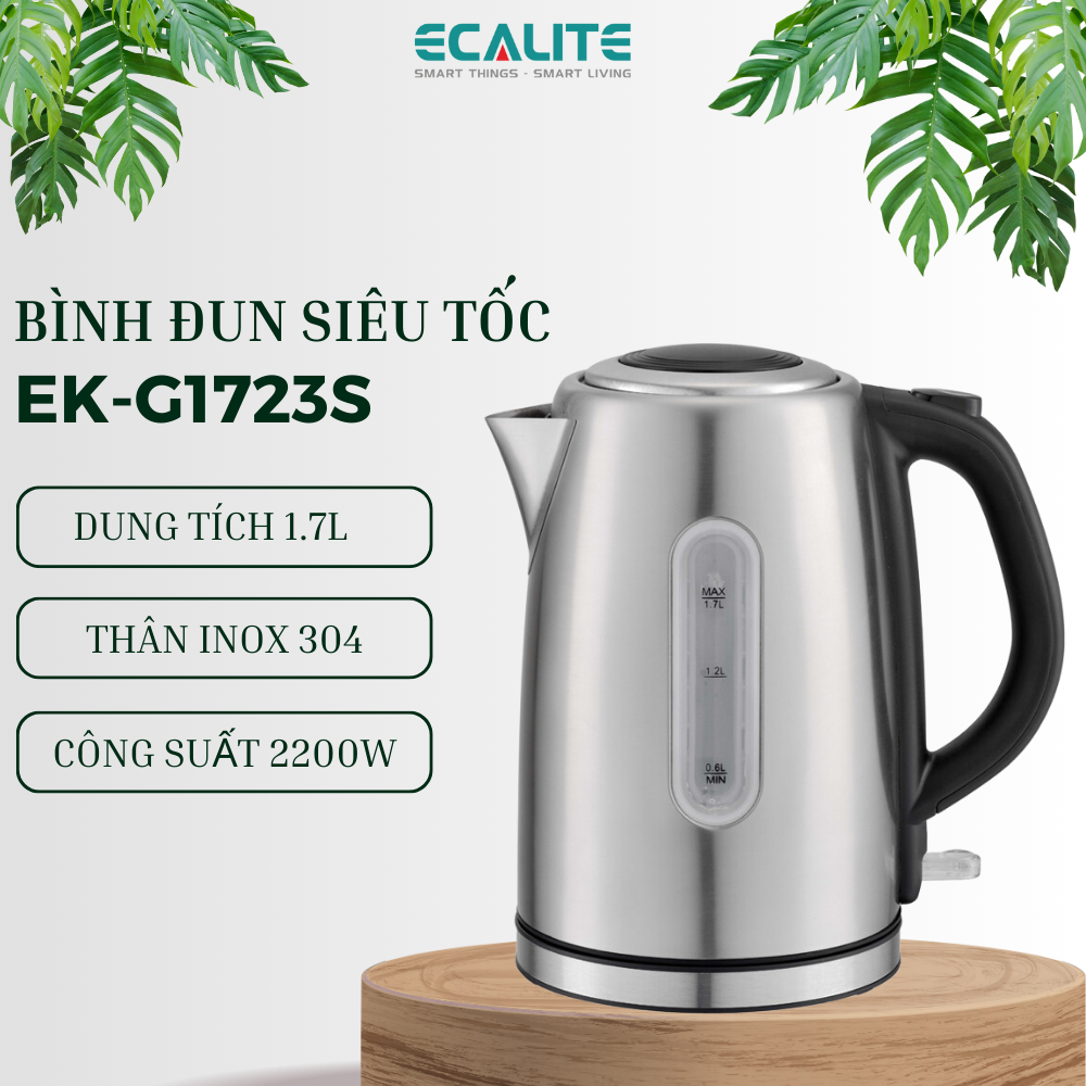 Bình Đun Siêu Tốc Ecalite EK-G1723 - Hàng Chính Hãng