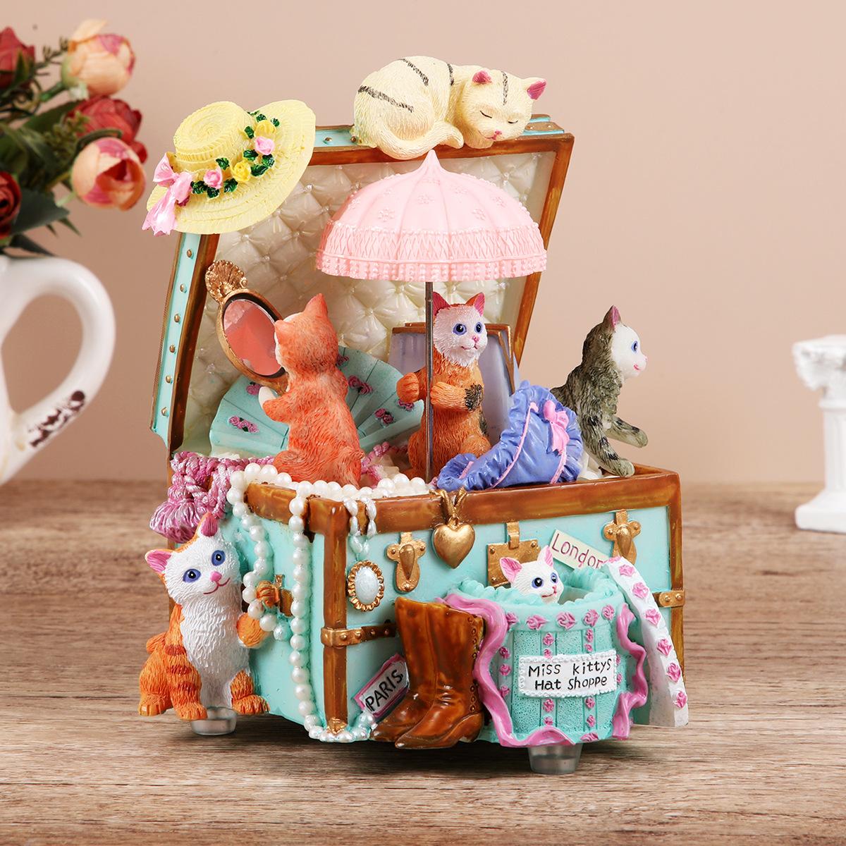 Cat Resin Đồ trang trí văn phòng Bàn trang trí nhà trang trí nhựa đồ đồ trang trí đồ trang trí dễ thương