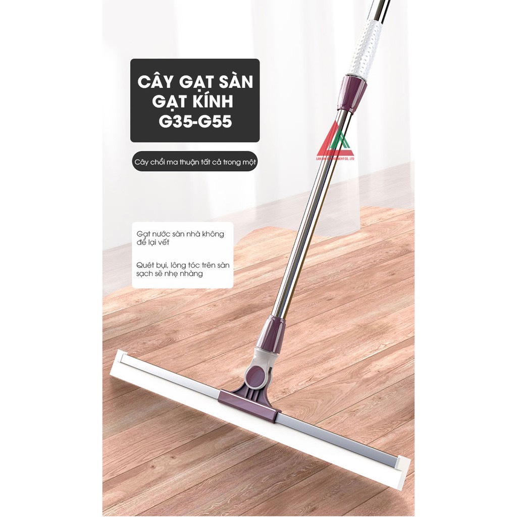 Cây Gạt Nước Sàn Nhà KITIMOP G50 - Chổi Gạt Nước Silicon, Cây Quét Đẩy Nước Nhà Tắm, Nhà Vệ Sinh