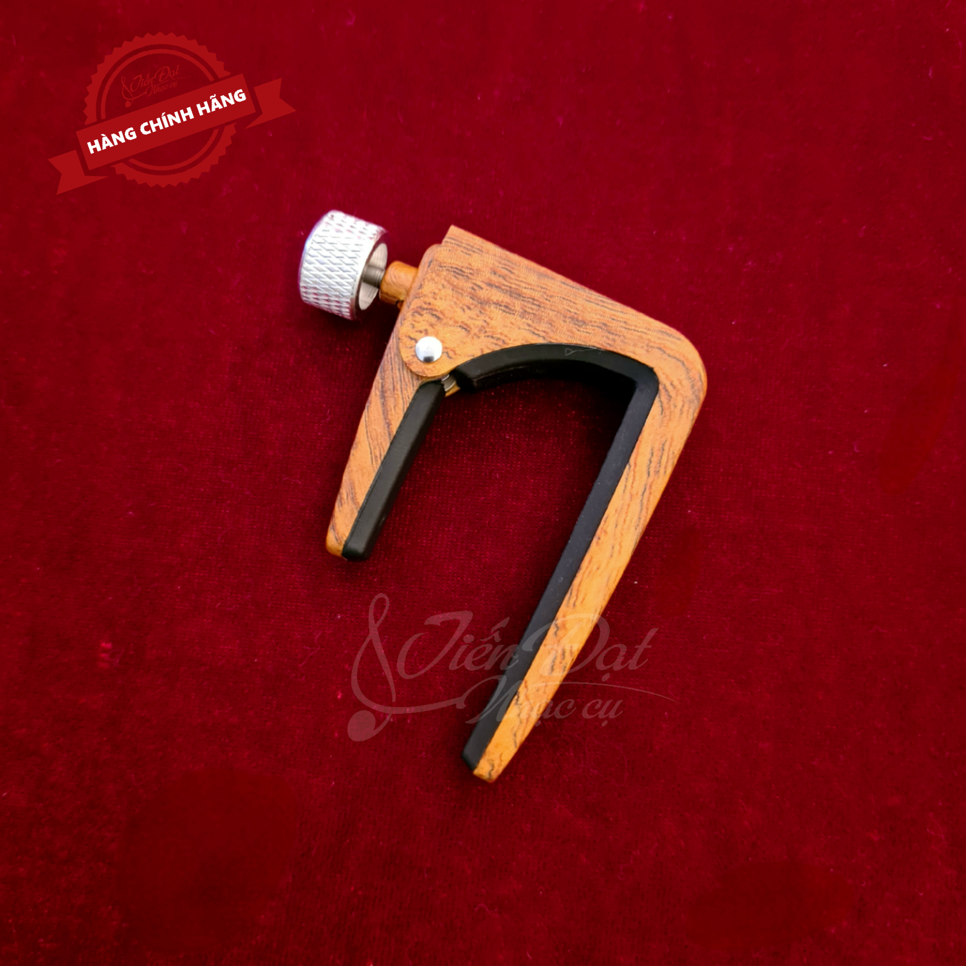 Capo Guitar Aroma AC-11, Màu Nâu Vân Gỗ, Chốt Vặn Dễ Thao Tác - Hàng Chính Hãng