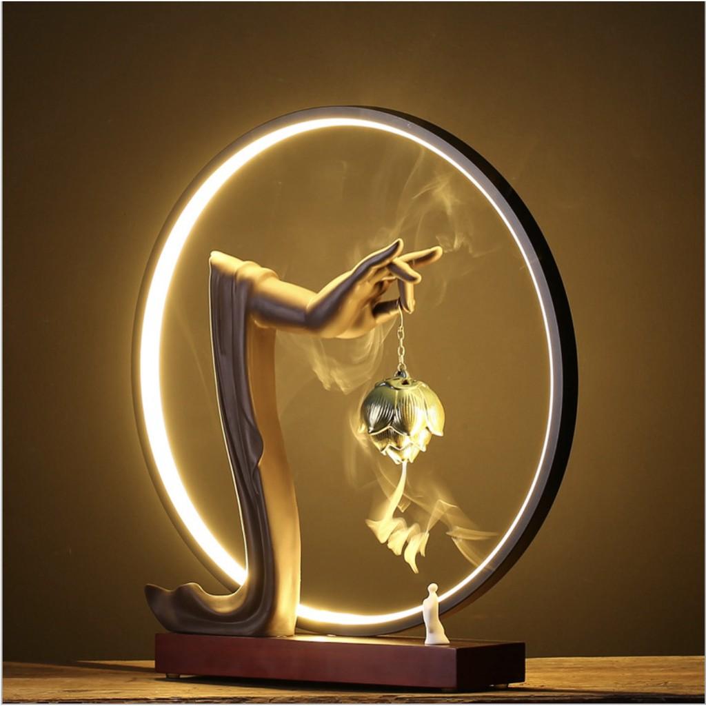 BỘ XÔNG TRẦM HƯƠNG BÀN TAY PHẬT ĐÈN LED ĐẸP MẮT HAND OF BUDDHA