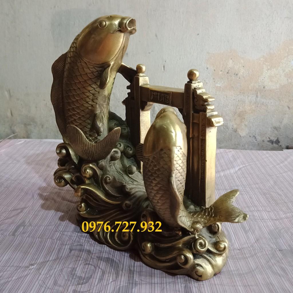 Tượng cá chép vượt vũ môn, tượng cá chép vượt vũ môn cao 20cm