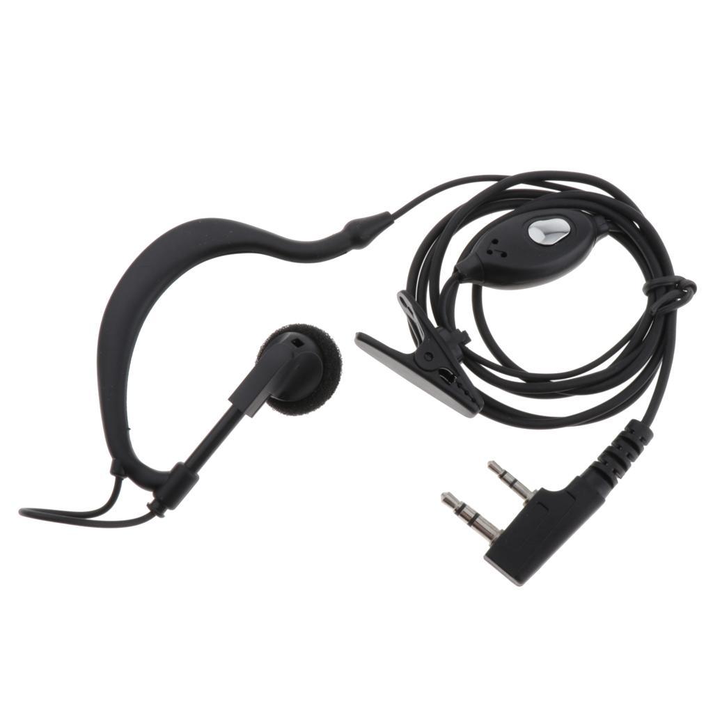 2Pcs 2 PIN Earpiece Ear Hook Interphone Earphone for BAOFENG UV5R Plus BF-888S