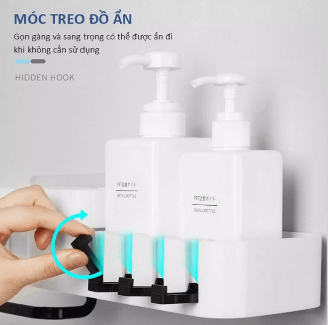 Kệ góc nhà tắm thông minh chống nước dễ dàng xoay 180 độ HD00023