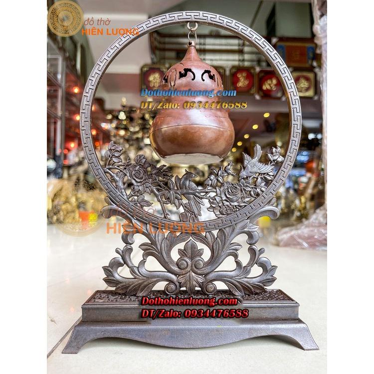 Lư Xông Trầm Treo Quả Hồ Lô Màu Nâu Bằng Đồng Nguyên Chất Kích Thước 18x6x25cm, Nặng 0,9kg Đẹp