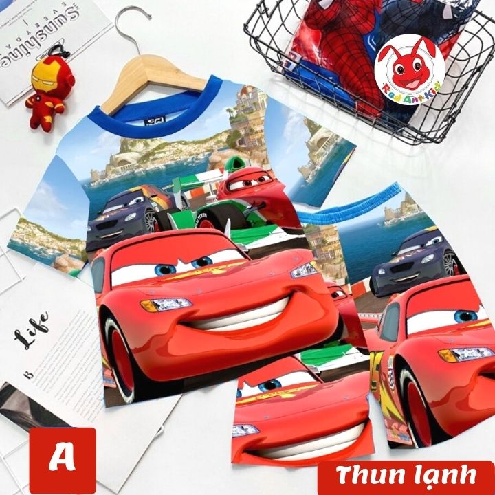 Set đồ đồ bộ bé trai hình Mc queen từ 10-58kg - Vải thun lạnh - Kiến Lửa