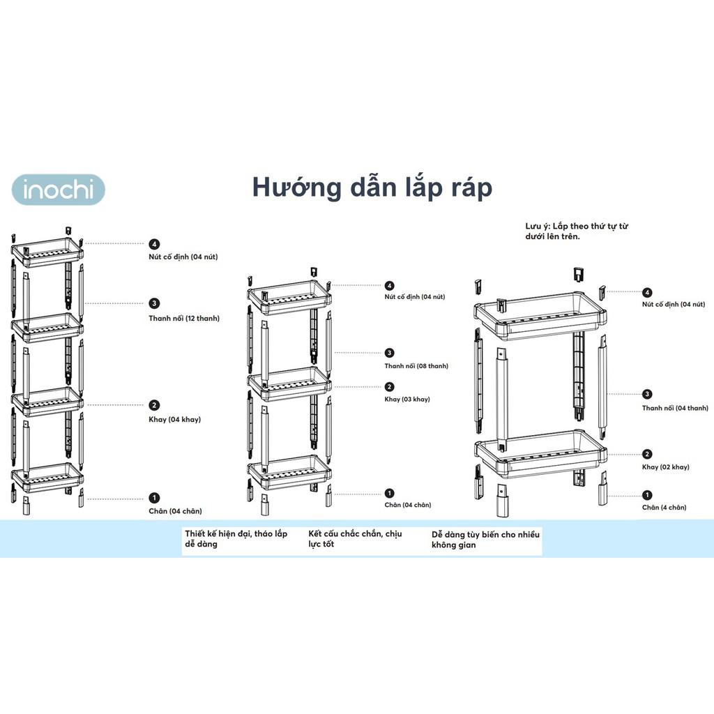 Kệ Đa Năng 4 Tầng Inochi Nhựa Dùng Để Đựng Gia Vị Nhà Bếp Đựng Đồ Thực Phẩm Hoặc Làm Giá Để Đồ Nhà Tắm Phòng Ngủ