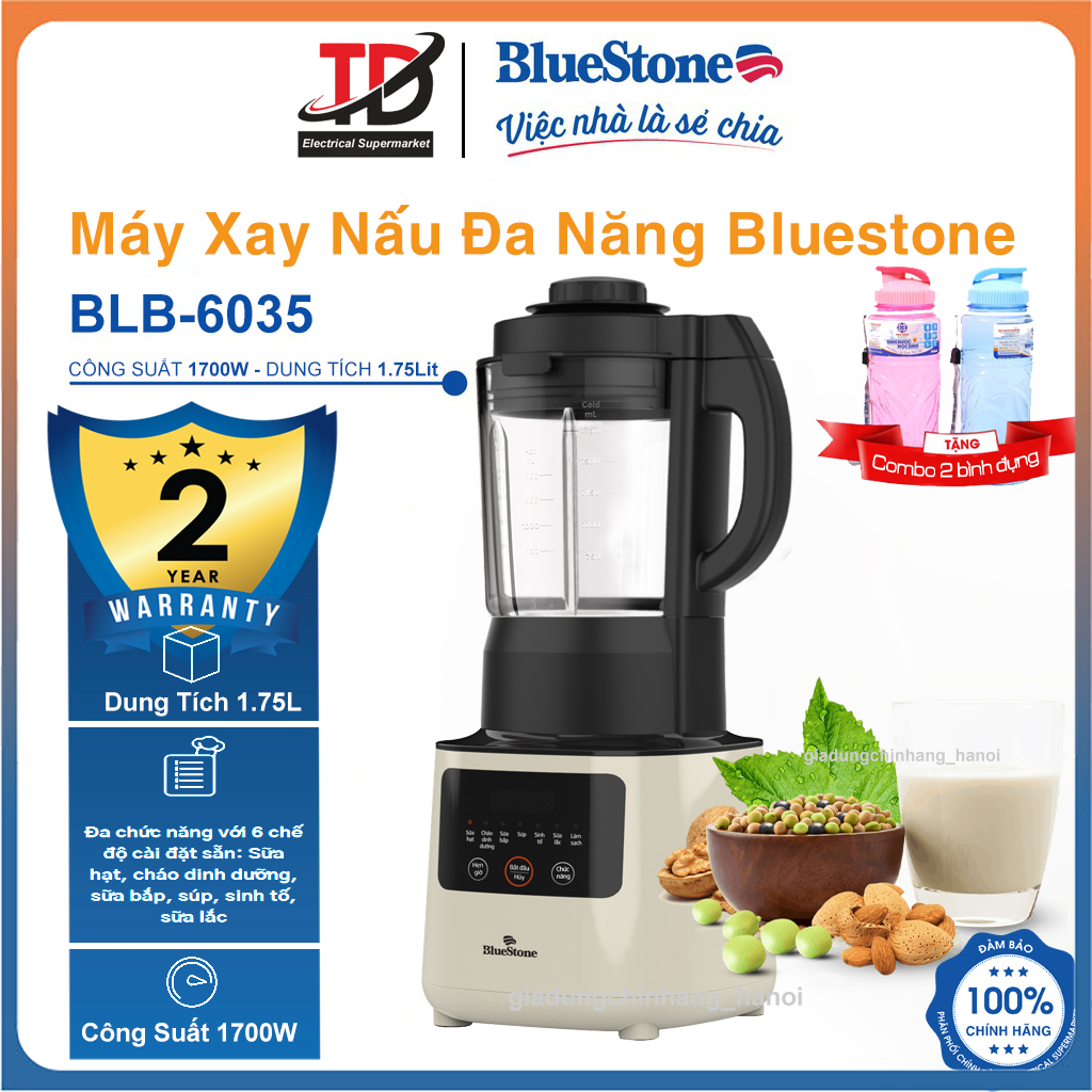 Máy Làm Sữa Hạt BlueStone BLB-6035, 1,75Lít - 1700w, Máy Xay Nấu Đa Năng, Cháo Dinh Dưỡng, Hàng Chính Hãng