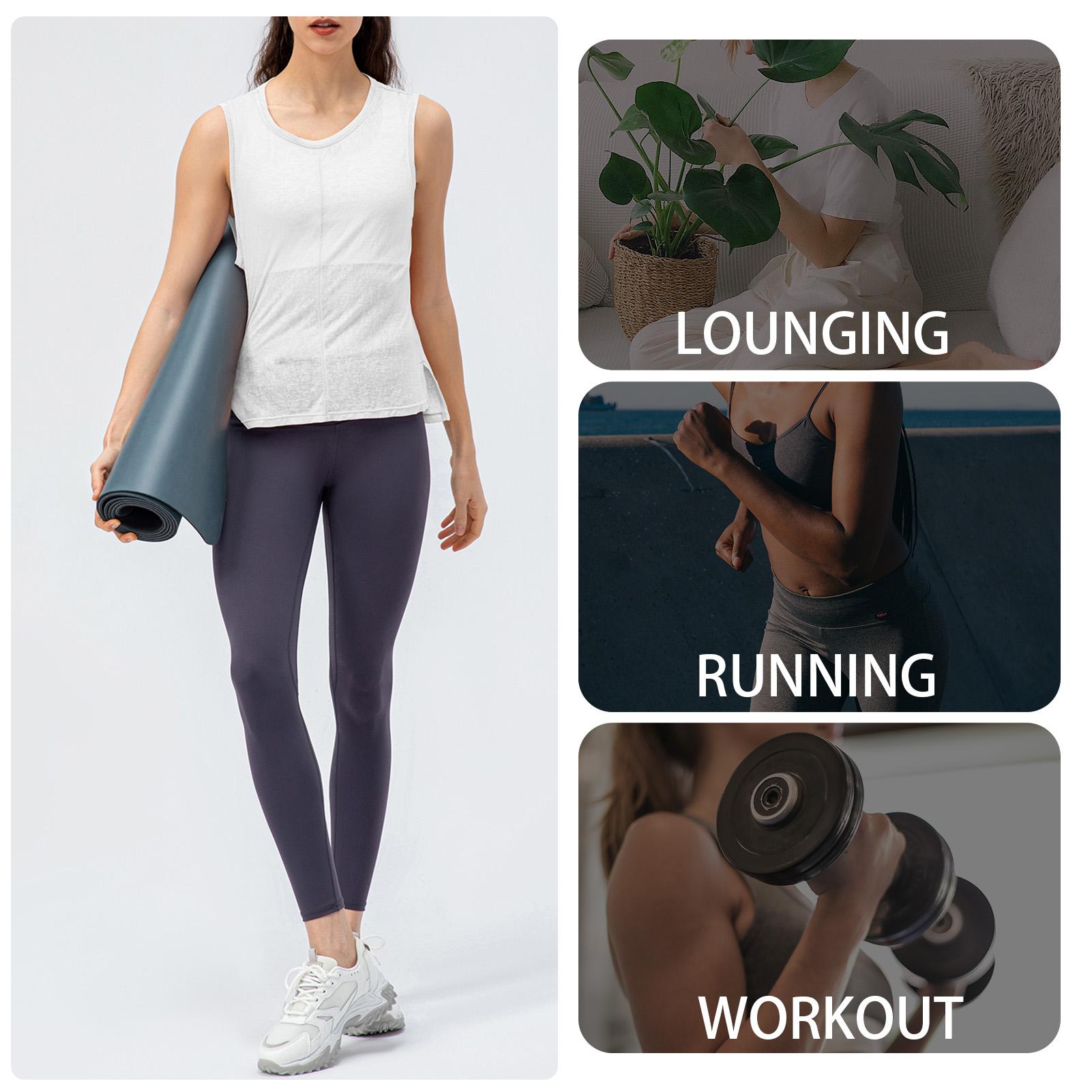 Áo tank top thể thao không tay mỏng nhẹ cho nữ tập yoga, pilates