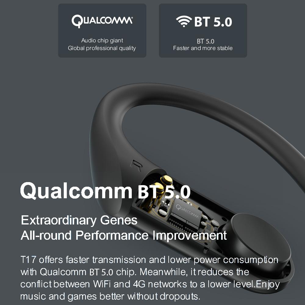 Haylou T17 TWS Wireless Earphones BT5.0 Headphones HD Stereo Earbuds with Qualcomm Chip/DSP CVC Noise Reduction/ Aptx