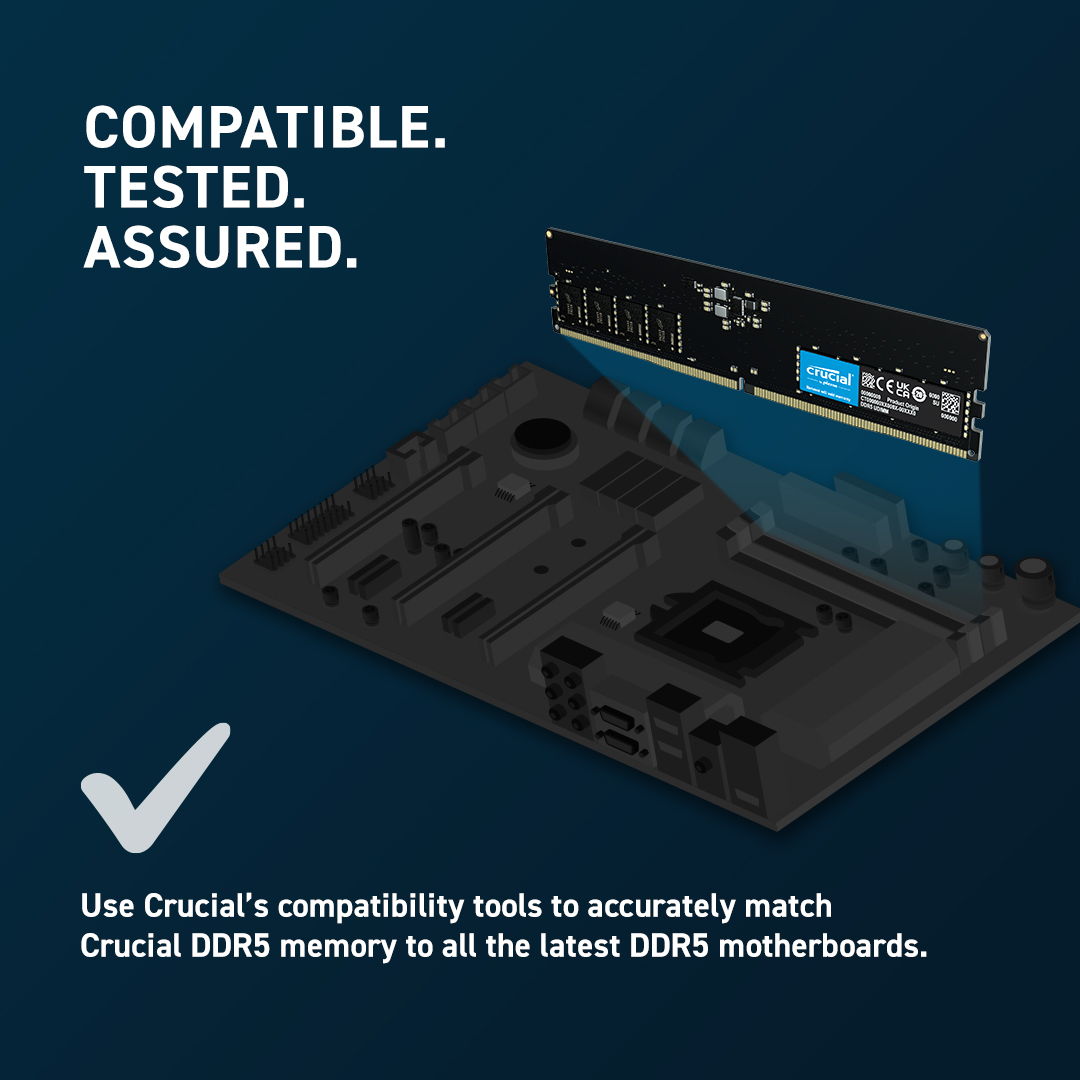 Hình ảnh Ram PC Crucial DDR5 16GB Bus 4800 – CT16G48C40U5 - Hàng chính hãng
