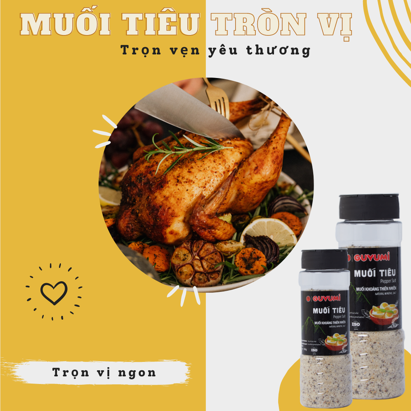 Muối Tiêu Guyumi 110g Từ Muối Khoáng Dùng Chấm Món Luộc Hấp Chiên Nướng Quay Cho Người Ăn Chay