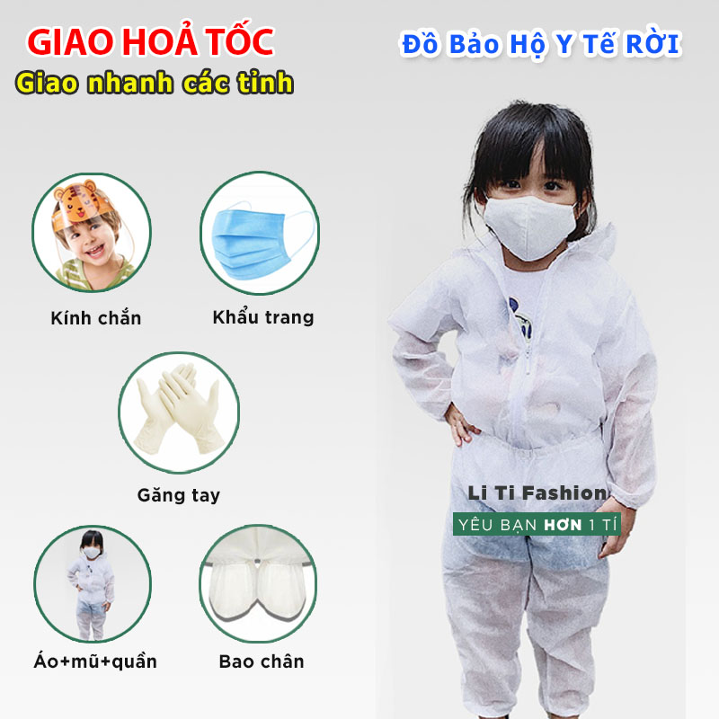 [Người Lớn và Trẻ Em] Đồ Bảo Hộ Y Tế Phòng Dịch Áo quần chống dịch Người Lớn và Trẻ Em size từ 1m - 1m8 (BỘ RỜI) tiện lợi khi đi máy bay