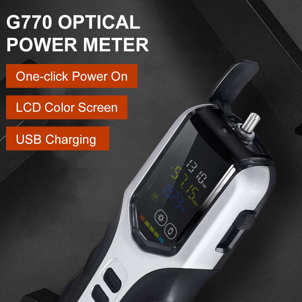 Handheld Optical Power Meter -70~+3dBm Rechargeable Optical Power Tester Portable Digital Mini Light Power Meter with 7