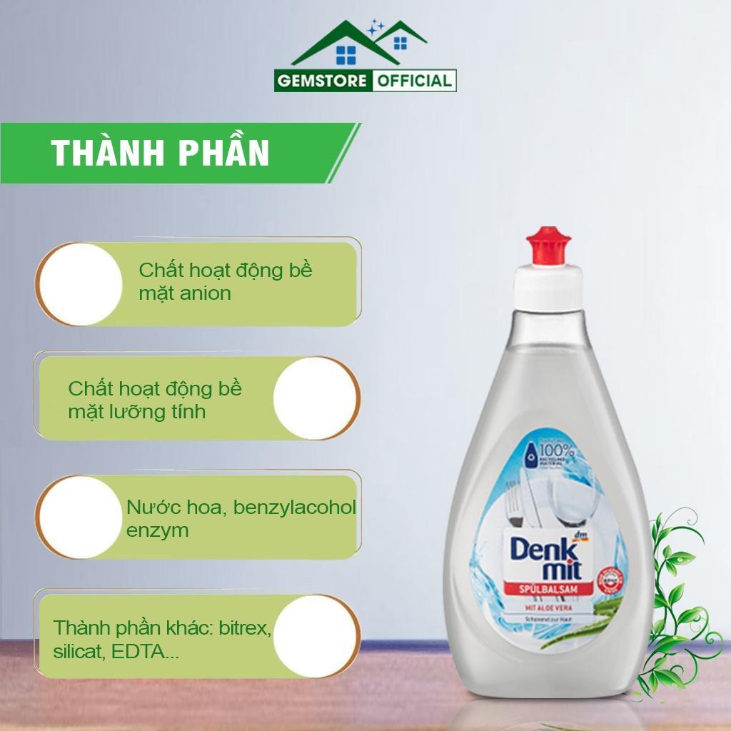 Nước Rửa Chén Bát Denkmit, Dung Dịch Rửa Chén Bát, Dung Tích 500ml, Hương Lô Hội, An Toàn, Hiệu Quả, Nhập Đức