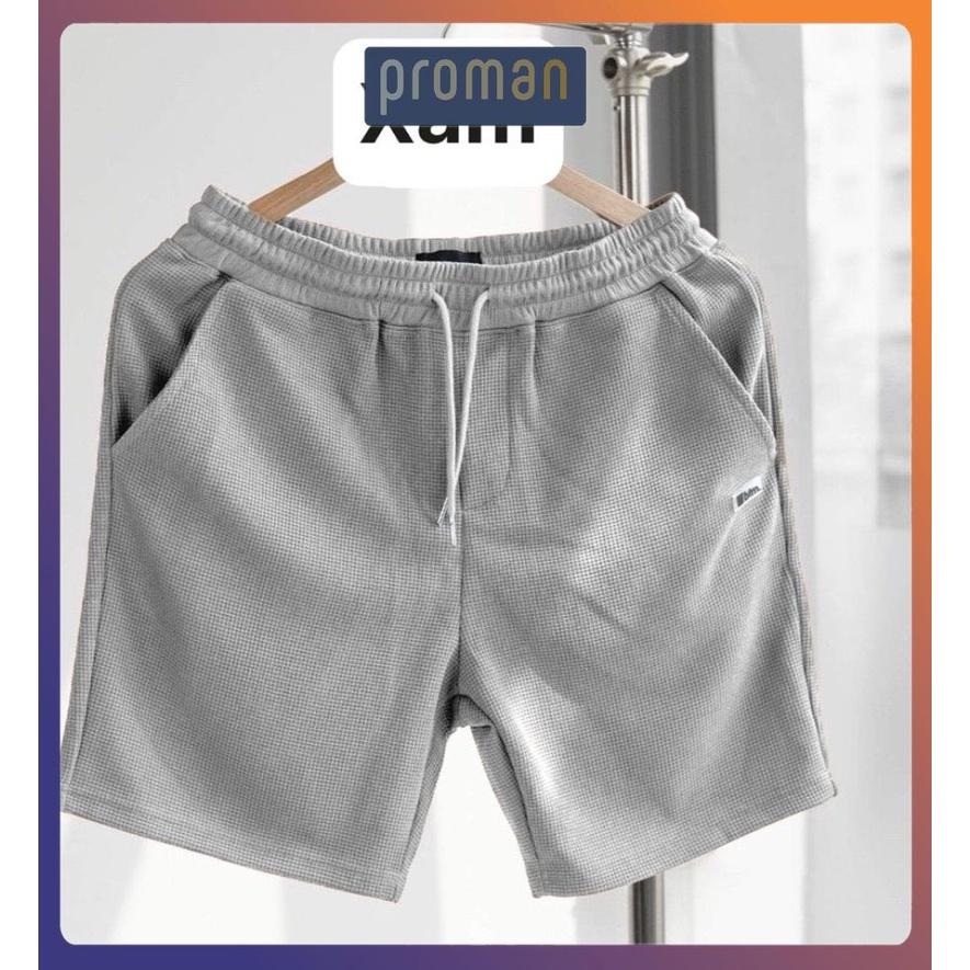 Quần Short nam chất liệu thun cotton Tổ Ong, Quần đùi nam dày dặn cao cấp co dãn thấm hút mồ hôi cực tốt QD08 - PROMAN