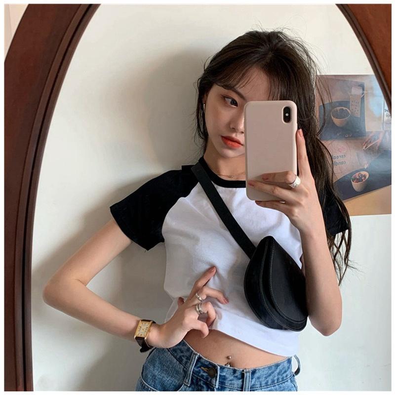 MS6680 Áo phông, áo thun nữ raplan croptop