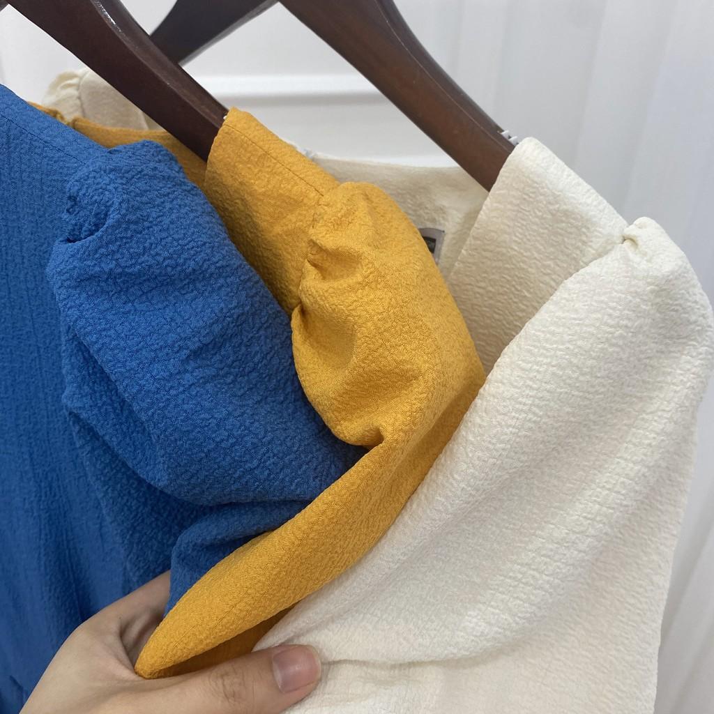 Váy baybydoll 2 tầng, cổ vuông, tay bo phồng, đầm xuông rộng freesize 3 màu mã V176 - Michi's House