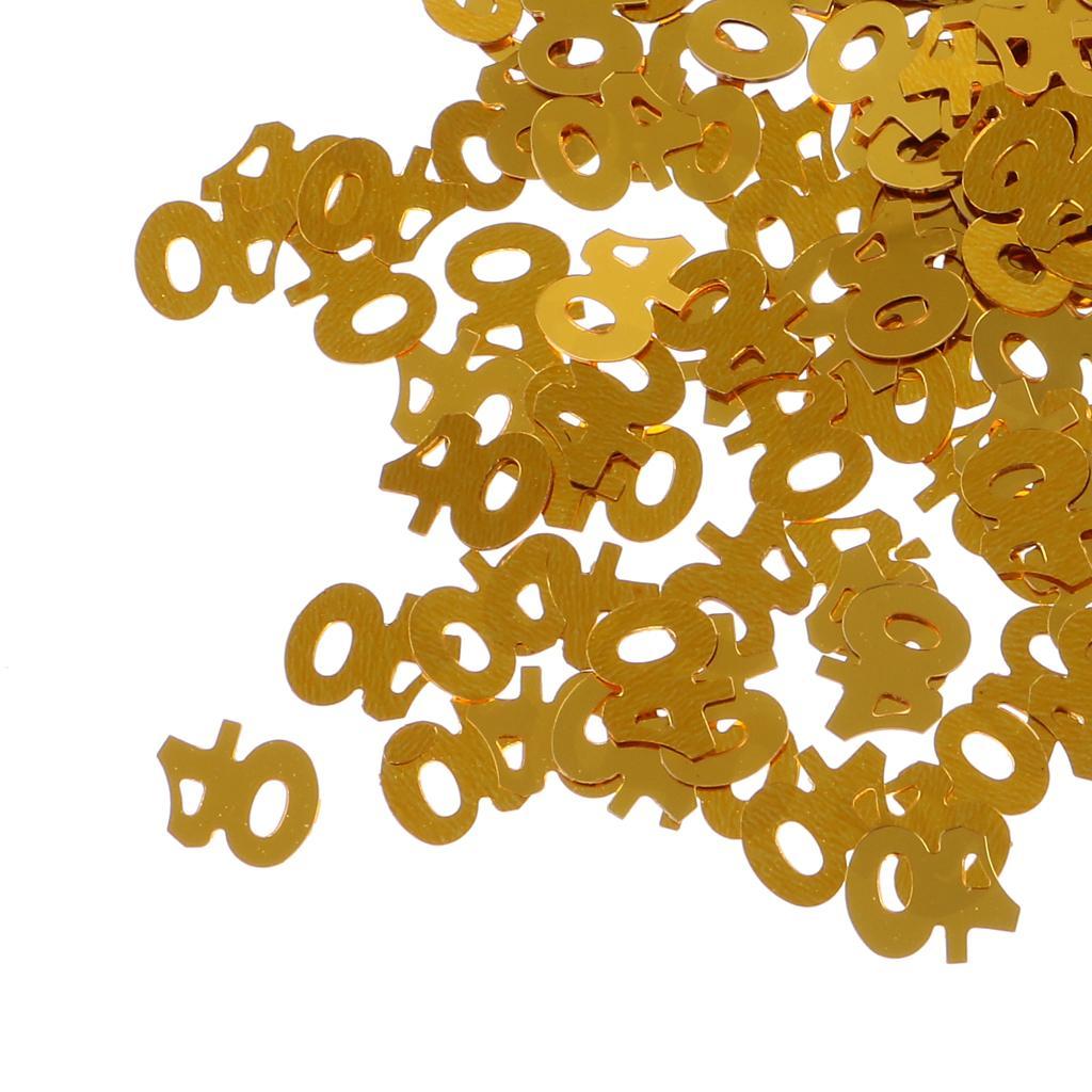 2X Table Confetti Age Birthday Party Wedding Anniversary Table Confetti Gold 40