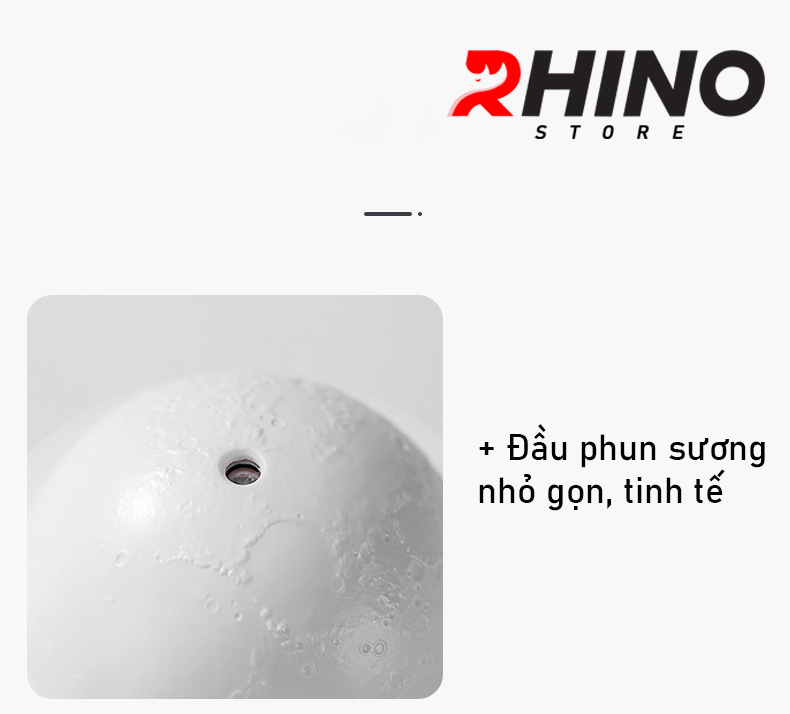 Máy phun sương tinh dầu tạo ẩm Rhino H301 hình mặt trăng, dung tích 200ml, nhỏ gọn - Hàng chính hãng