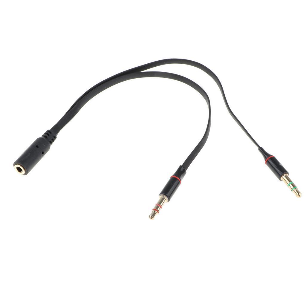 5 Pieces Audio Headphone Mic Splitter Cable Female to 2 Dual Male