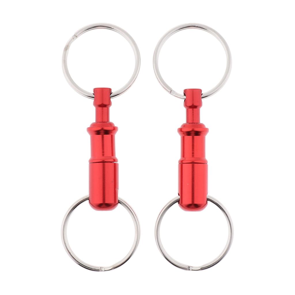 2Pcs/pack Quick Release Keychain, Pull-Apart Removable Keyring with Two Heavy Duty Split Rings Key Accessories