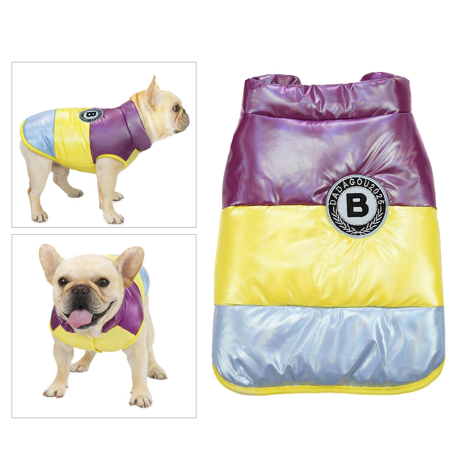 Pet Bulldog Dog Puppy Winter Warm Vest Coat Jacket Clothes Cozy Cold Weather
