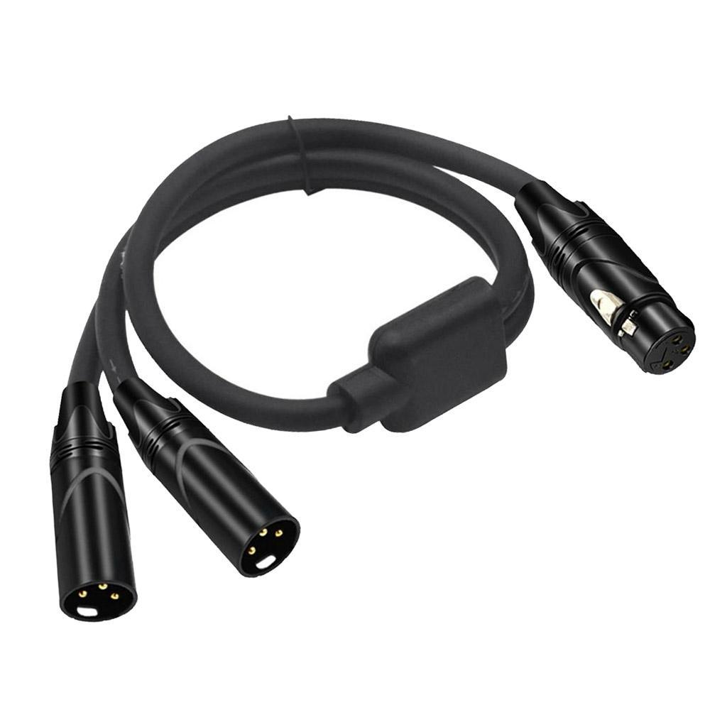 3 Pin XLR Female To Dual 2 Male Plug Y Splitter Cable Adaptor Cable