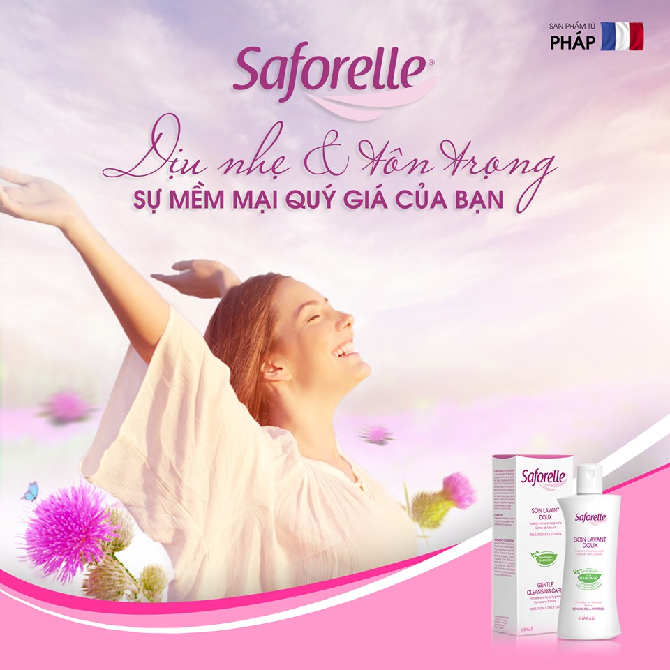 Dung Dịch Vệ Sinh SAFORELLE Gentle Cleansing Care + Tặng 1 Móc Khóa Nhựa 2 Mặt