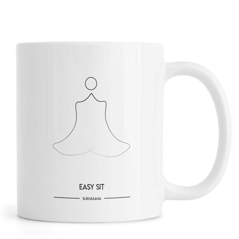 Ly Cốc Sứ Cao Cấp hình Yoga Cards - Easy Sit