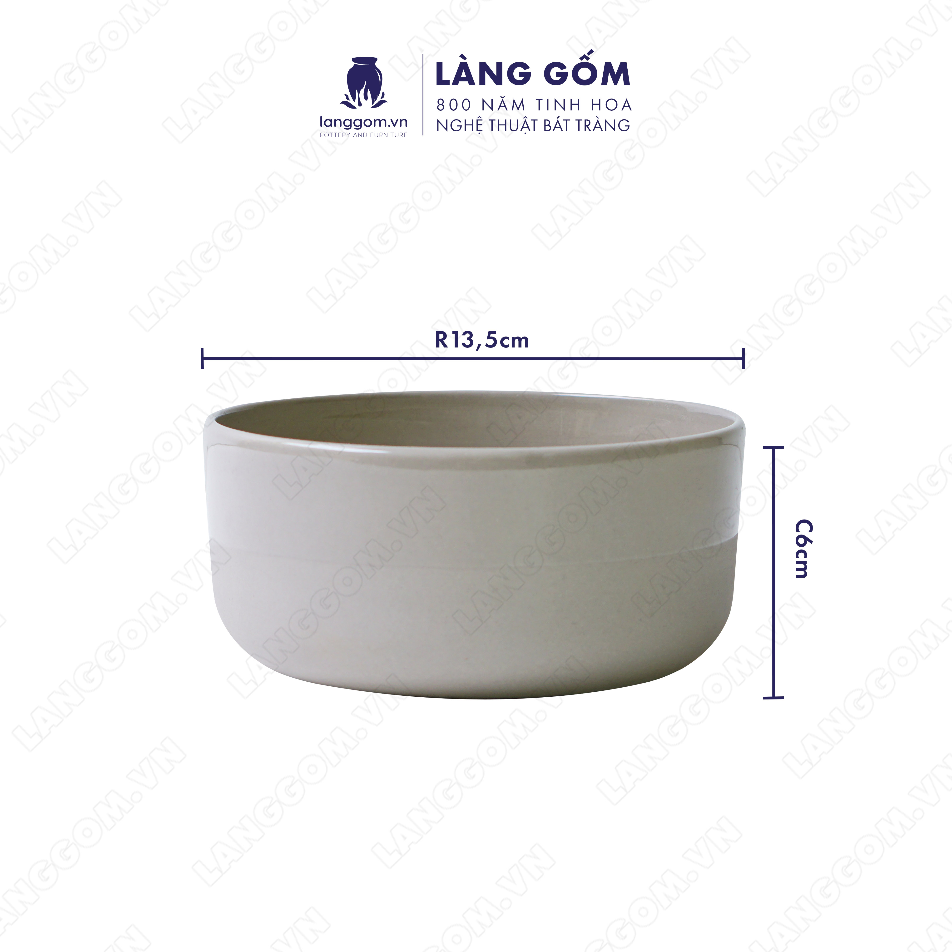 Chén bát ăn cơm Bát Tràng kiểu mix nhám bóng chất liệu gốm sứ cao cấp - Làng Gốm Bát Tràng