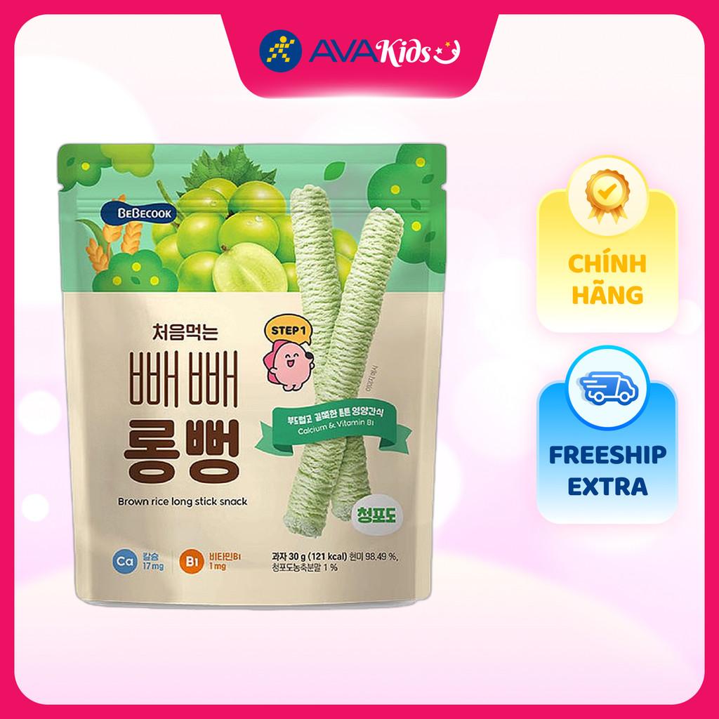 Bánh gạo lứt ăn dặm BeBecook vị nho xanh gói 30g (từ 7 tháng) - Hàng Chính Hãng