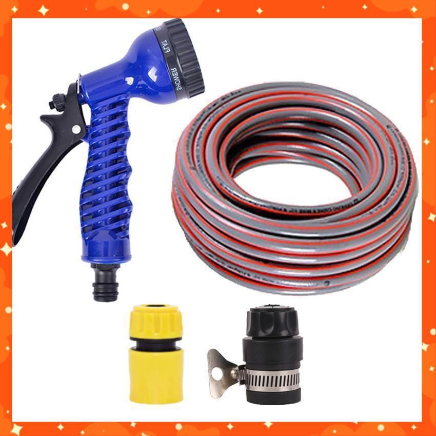 Bộ dây tăng áp 3 lần vòi xịt nước rửa xe, tưới cây loại 15m  206843