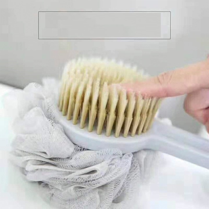 Cây Chà Lưng, Bàn chải Cọ Lưng, Bông Tắm, Massage Lưng 2 đầu Đa năng cao cấp - Tặng một hộp đựng bánh xà phòng