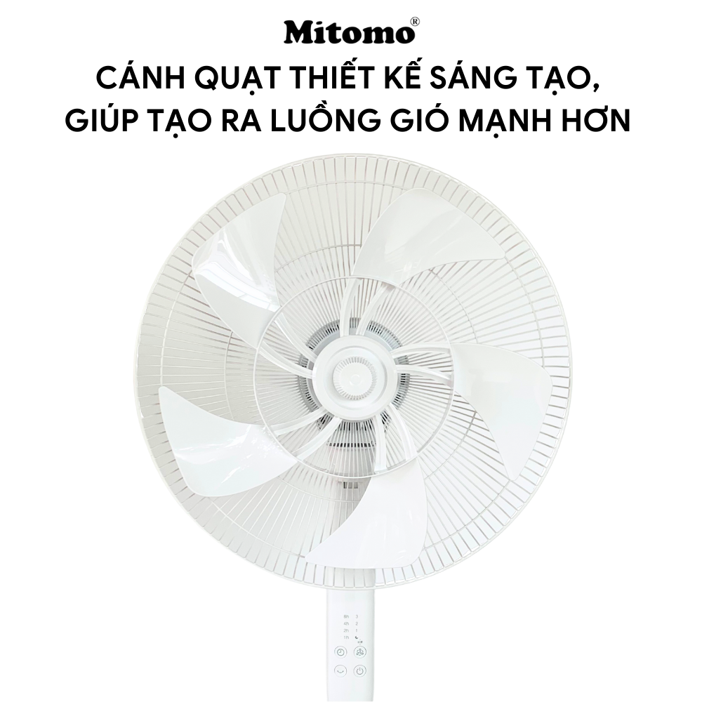 Quạt Cây Đứng Cao Cấp Mitomo FCE - 50AE MAX, có điều khiển từ xa, hẹn giờ, hoạt động siêu êm  hàng chính hãng