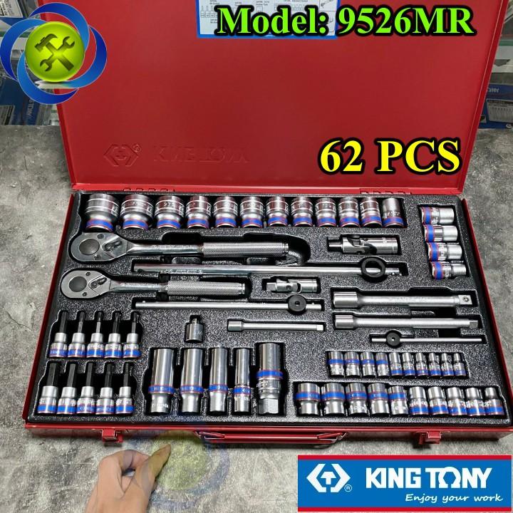 Bộ tuýp Kingtony 9563MR 62 chi tiết hệ mét 1/4 + 3/8 +1/2