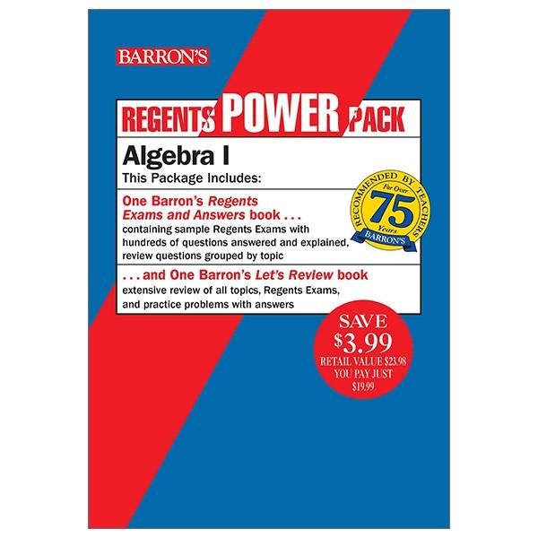 Sách ngoại văn: Regents Algebra I Power Pack: Let's Review Algebra I + Regents Exams and Answers: Algebra I (Barron's Regents NY)