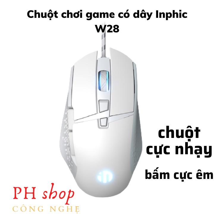 Chuột chơi game inphic W28 có dây hỗ trợ điều chỉnh lên đến 4800DPI dùng cho game thủ, Văn Phòng