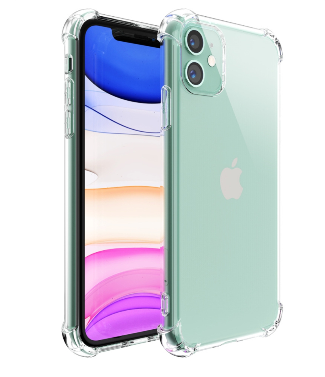 Ốp Điện Thoại Trong Suốt Có Viền 4 Góc Chống Sốc, Bảo Vệ Mặt Lưng, Màn Hình, Camera Cho iPhone 12, 12 Mini, 12 Pro, 12 Pro Max