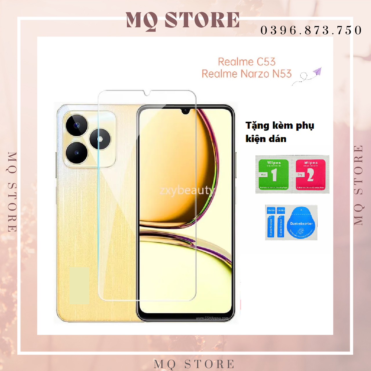 Kính cường lực cho Realme C53 / C35 trong suốt không full Glass 9H