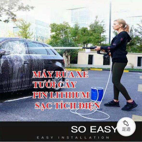 Máy rửa xe tưới cây cao áp siêu sạch dùng pin sạc Lithium pin dùng lâu