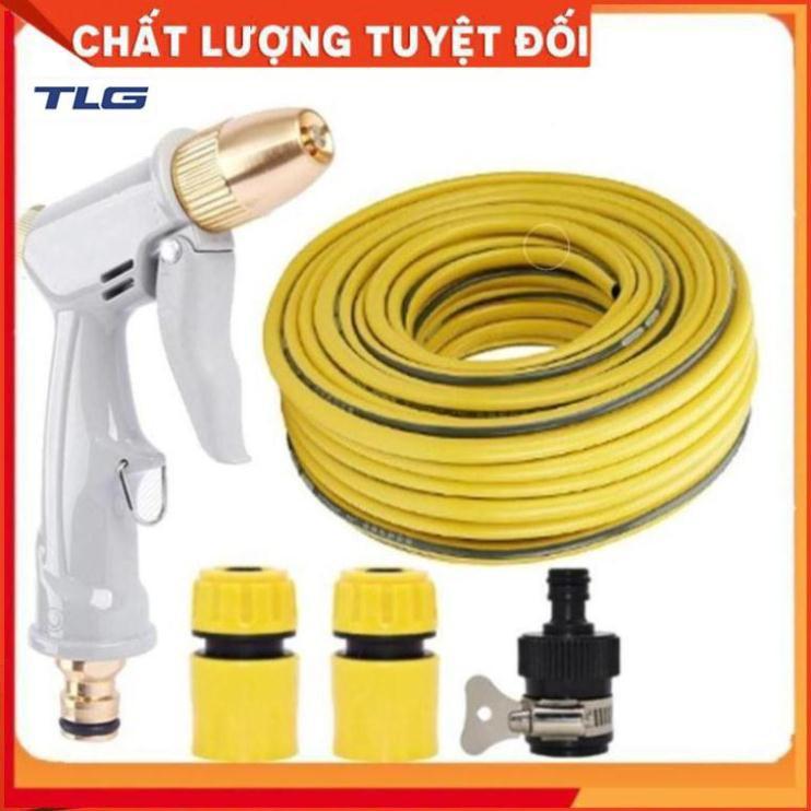 Bộ dây vòi xịt nước rửa xe, tưới cây tăng áp 3 lần, loại 3-5m (cút nhựa nối 713-1) 206846