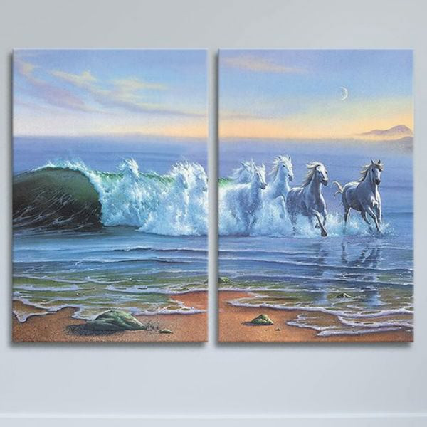 Bộ 2 Tranh Canvas Không Viền Treo Tường Mã Đáo Thành Công W522