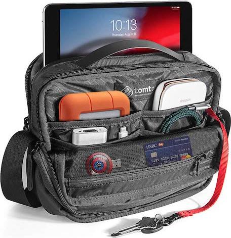 TÚI ĐEO CHÉO ĐA NĂNG TOMTOC (USA) CROSSBODY FOR TECH ACCESSORIES AND IPAD MINI 7.9INCH