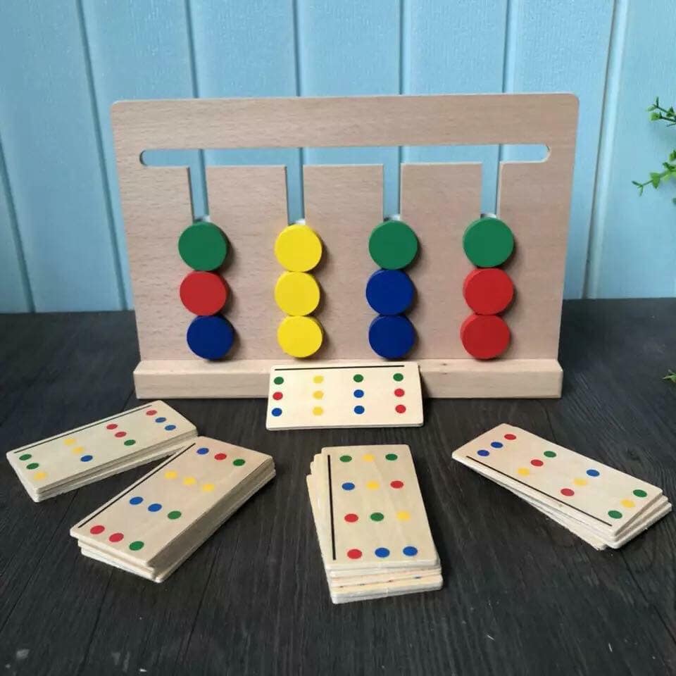 Đồ chơi gỗ - Giáo cụ Montessori Ghép hình tư duy Four color Game