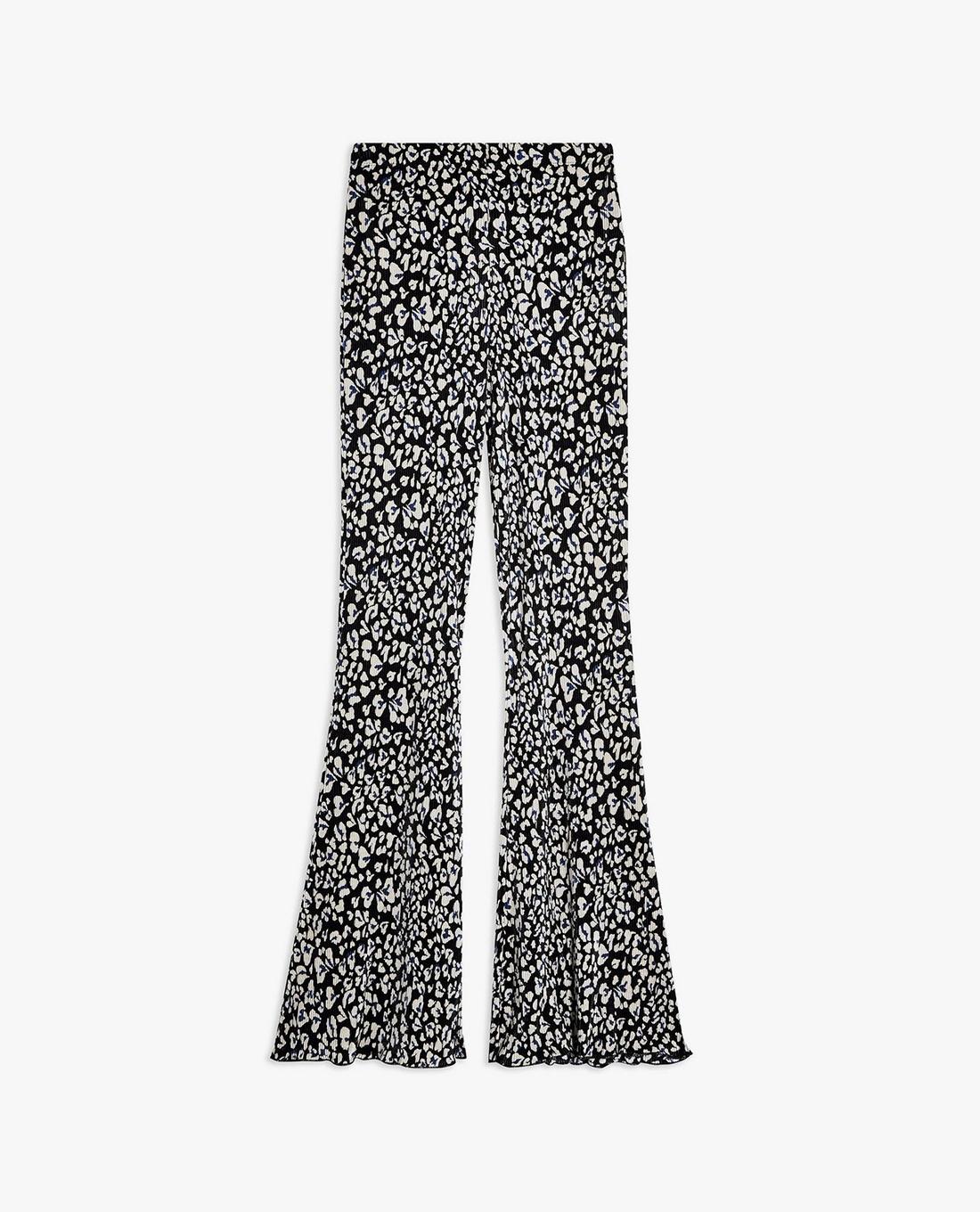 TOPSHOP - Quần kiểu nữ ống loe Smudge Animal Print Plisse 16F12SMUL