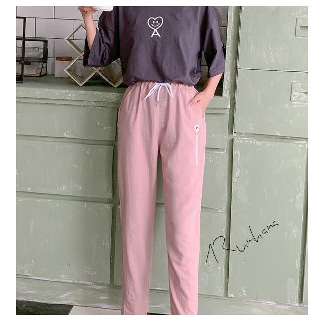 Quần Baggy Nữ Thêu Hoa Cúc Đẹp 2021 Q621 RumHana