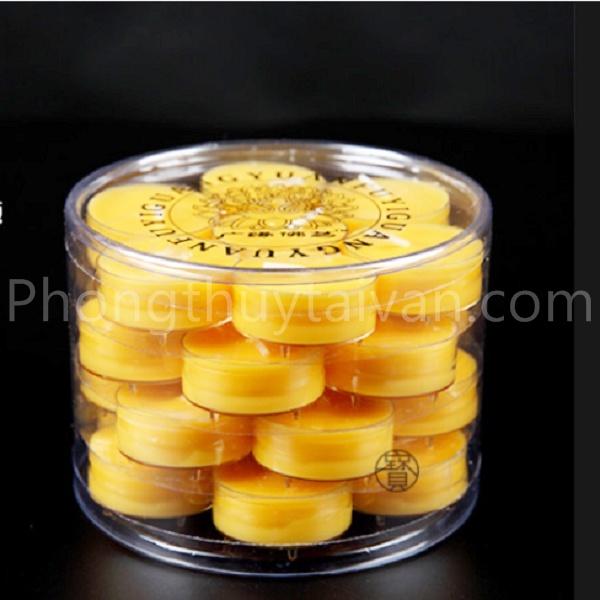Nến Bơ sáp màu VÀNG,ĐỎ 4h 28 Viên thơm không khói