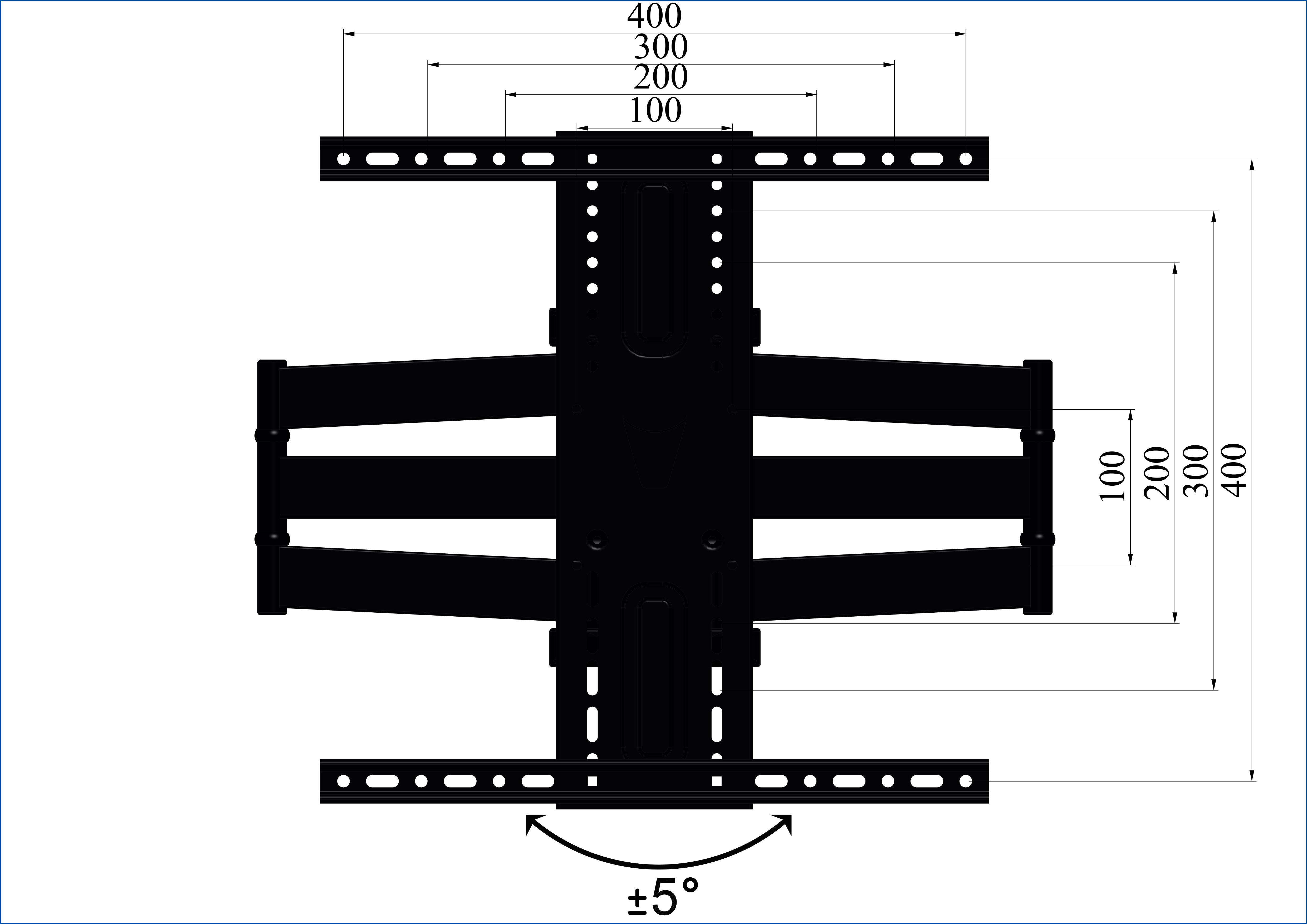 Khung treo tivi xoay đa năng CP từ 43 đến 65 inch - Xoay mọi góc độ - X2T348 - Hàng Chính Hãng