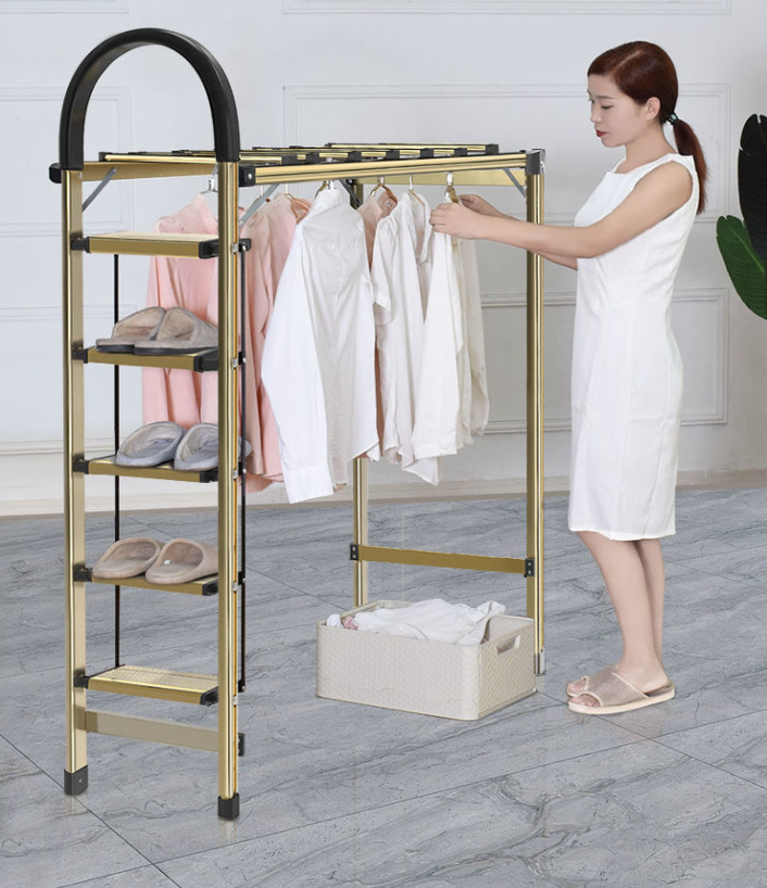 Thang nhôm xếp gấp kiêm giàn phơi quần áo Foldable Clothes Drying Rack, Aluminum Alloy Step Ladder